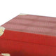 Storage Trunk with Textured Canvas Upholstery Red and Gold Set of 3 BM205925