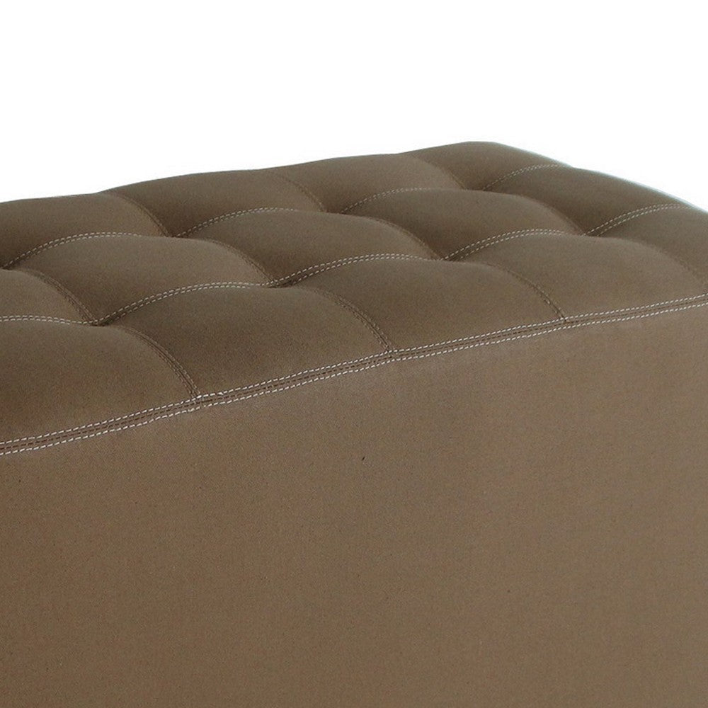 Classic Canvas Upholstered Bench with Button Tufting Brown BM205926