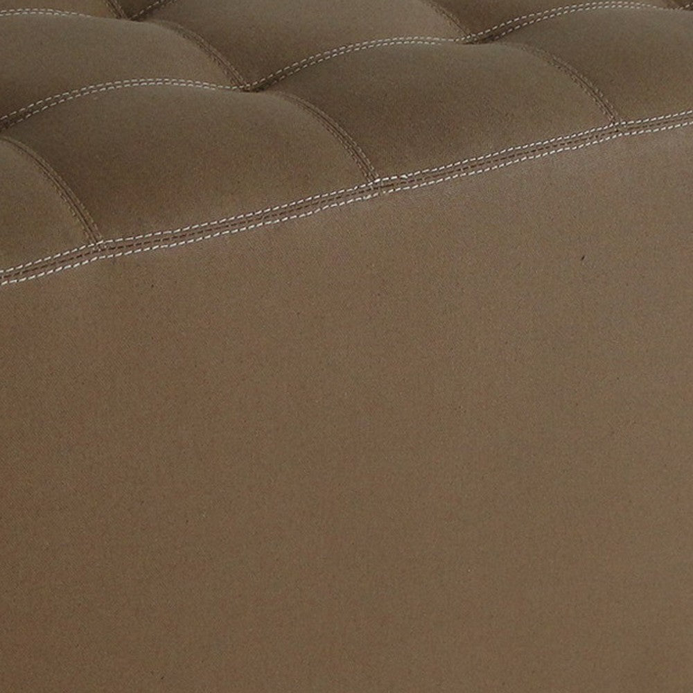 Classic Canvas Upholstered Bench with Button Tufting Brown BM205926