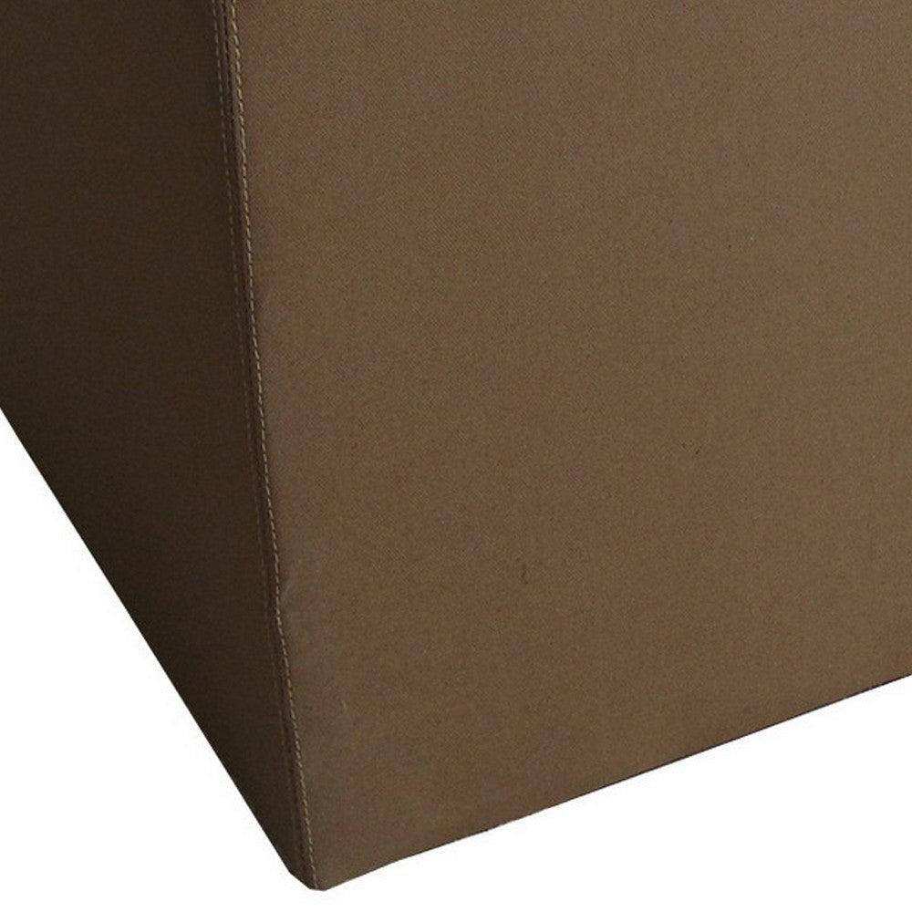 Classic Canvas Upholstered Bench with Button Tufting Brown BM205926