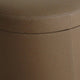 Fabric Upholstered Round Ottoman with Double Stitch Details Brown BM205927