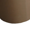 Fabric Upholstered Round Ottoman with Double Stitch Details Brown BM205927