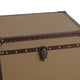 Fabric Upholstered Square Trunk with Nailhead Details Brown Set of 2 BM205929