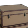 Fabric Upholstered Rectangular Trunk with Nailhead Details Brown Set of 2 BM205930