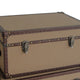 Fabric Upholstered Rectangular Trunk with Nailhead Details Brown Set of 2 BM205930