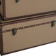 Fabric Upholstered Rectangular Trunk with Nailhead Details Brown Set of 2 BM205930