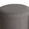 Round Storage Ottoman with Textured Fabric Upholstery Gray BM205936