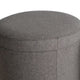 Round Storage Ottoman with Textured Fabric Upholstery Gray BM205936