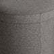 Round Storage Ottoman with Textured Fabric Upholstery Gray BM205936