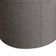 Round Storage Ottoman with Textured Fabric Upholstery Gray BM205936