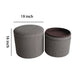Round Storage Ottoman with Textured Fabric Upholstery Gray BM205936