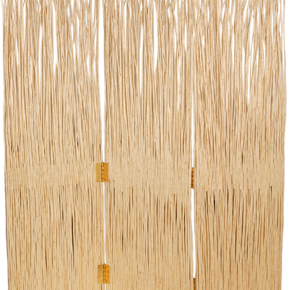 3 Panel Foldable Screen with Willow Branches Natural Brown BM205938