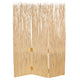 3 Panel Foldable Screen with Willow Branches, Natural Brown