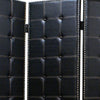 Wooden 4 Panel Screen with Leatherette Button Tufting Details Black BM205940