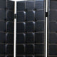 Wooden 4 Panel Screen with Leatherette Button Tufting Details Black BM205940