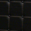 Wooden 4 Panel Screen with Leatherette Button Tufting Details Black BM205940