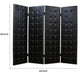 Wooden 4 Panel Screen with Leatherette Button Tufting Details Black BM205940