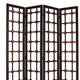 Wooden 4 Panel Screen with Modern Cosmopolitan Design, Black and Red