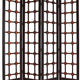 Wooden 4 Panel Screen with Modern Cosmopolitan Design, Black and Red