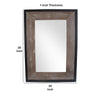 Transitional Mirror with Wooden Framing and Metal Outline Black & Brown BM205943