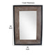 Transitional Mirror with Wooden Framing and Metal Outline Black & Brown BM205943