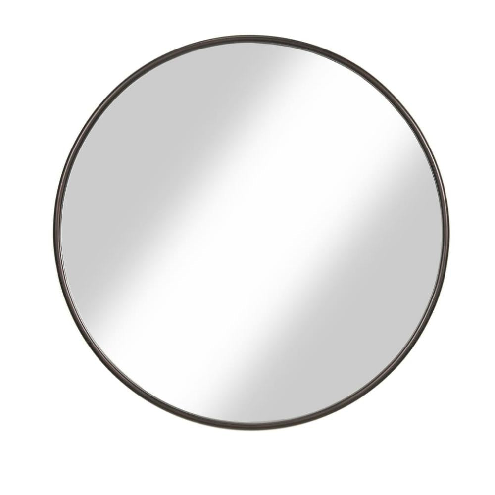 Contemporary Round Metal Framed Wall Mirror, Small, Bronze and Silver - BM205989 By Casagear Home