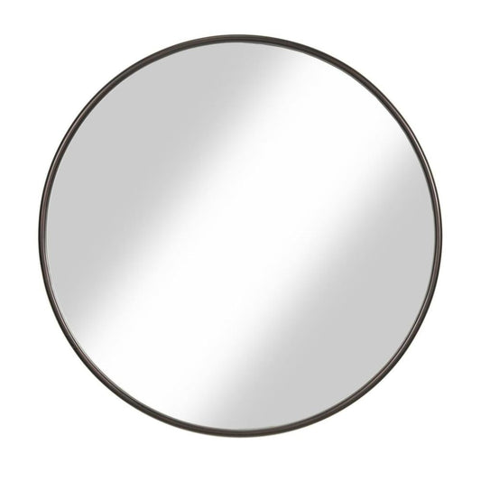 Contemporary Round Metal Framed Wall Mirror, Large, Bronze and Silver - BM205990 By Casagear Home