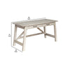 60" 2-Drawers Office Desk with Truss Beam Legs, Antique White By Casagear Home