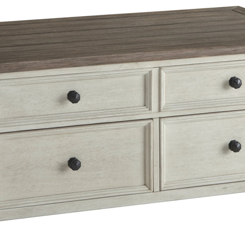 Cocktail Table | Lift Top | Multi Drawer | Spring Mechanism | Brown & White