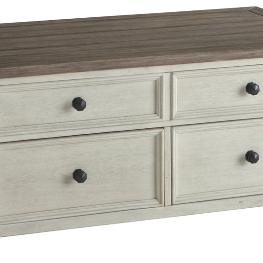 Cocktail Table | Lift Top | Multi Drawer | Spring Mechanism | Brown & White