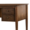Desk | Wood | 4 Drawers | Metal Toed Feet | Brown & Gold