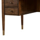 Desk | Wood | 4 Drawers | Metal Toed Feet | Brown & Gold