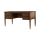 Desk | Wood | 4 Drawers | Metal Toed Feet | Brown & Gold