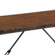 Industrial Wooden Dining Table with U Shaped Base, Brown and Black