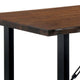 Industrial Wooden Dining Table with U Shaped Base, Brown and Black