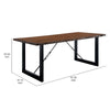 Industrial Wooden Dining Table with U Shaped Base, Brown and Black