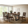 Industrial Wooden Dining Table with U Shaped Base, Brown and Black