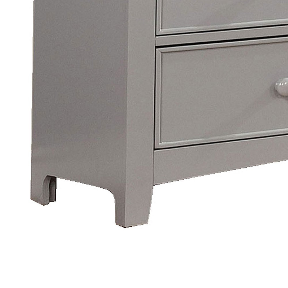 Transitional Styled Wooden Dresser with Storage Drawers Gray By Casagear Home BM206228