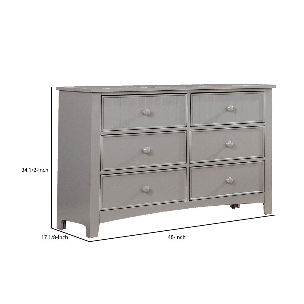 Transitional Styled Wooden Dresser with Storage Drawers Gray By Casagear Home BM206228