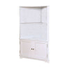 50" Corner Wooden Bookshelf with 2 Door Cabinet, White By Casagear Home