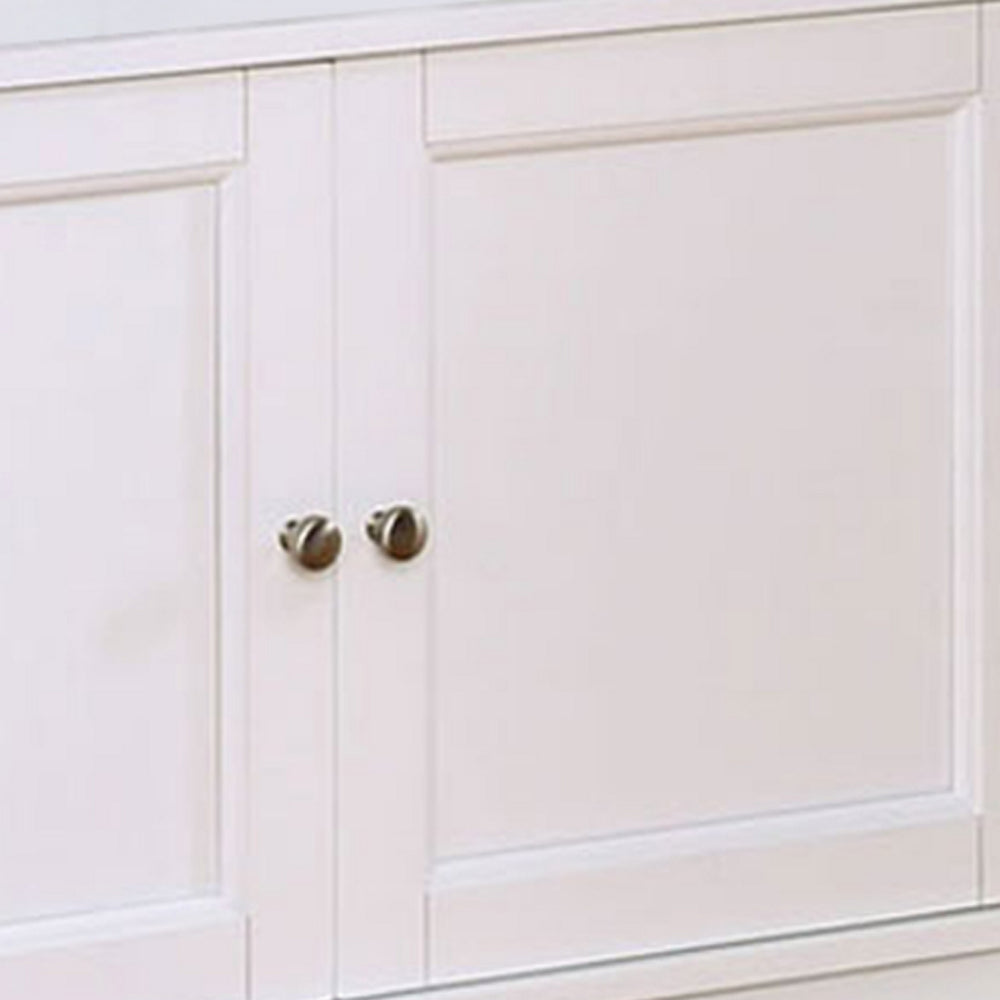 50" Corner Wooden Bookshelf with 2 Door Cabinet, White By Casagear Home