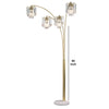 Modern Metal Arch Lamp with 4 Lights and Marble base Gold By Casagear Home BM206256