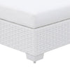 Wicker Aluminum Framed Bench with Fabric Cushion Seat White BM206265