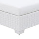 Wicker Aluminum Framed Bench with Fabric Cushion Seat White BM206265