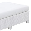 Wicker Aluminum Framed Bench with Fabric Cushion Seat White BM206265