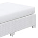 Wicker Aluminum Framed Bench with Fabric Cushion Seat White BM206265