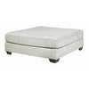 Ottoman | Oversized | Fabric Upholstered | Tapered Legs | Off White