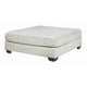 Ottoman | Oversized | Fabric Upholstered | Tapered Legs | Off White