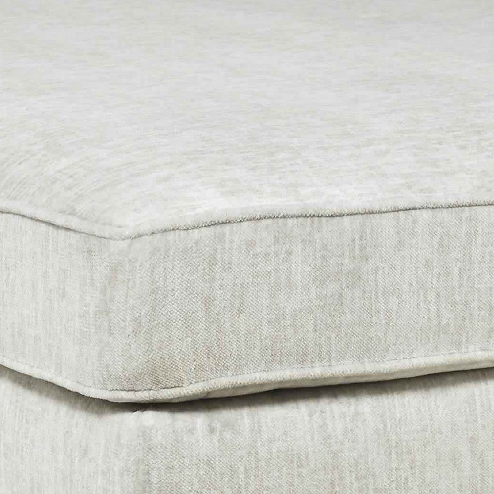 Ottoman | Oversized | Fabric Upholstered | Tapered Legs | Off White