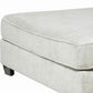 Fabric Upholstered Oversized Ottoman with Tapered Legs Off White By Casagear Home BM206311